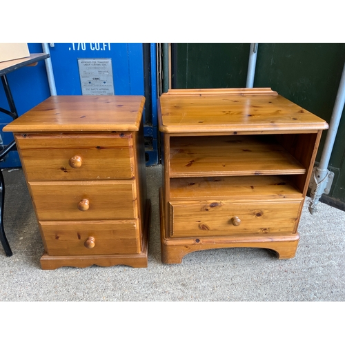 673 - Pine Bedside, Small Pine Cupboard