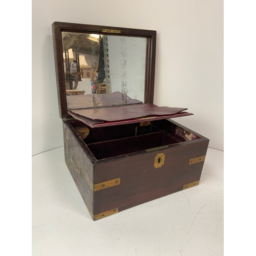 835 - Brass Bound Jewellery Box