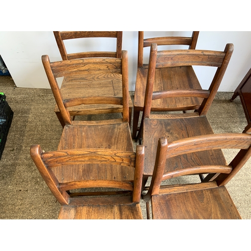 302 - Set of Six Country Oak Chairs