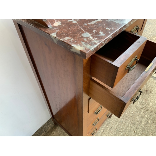 655 - Edwardian Marble Topped Wash Stand and Chest