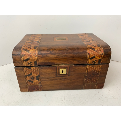 146 - Victorian Jewellery Box with Key