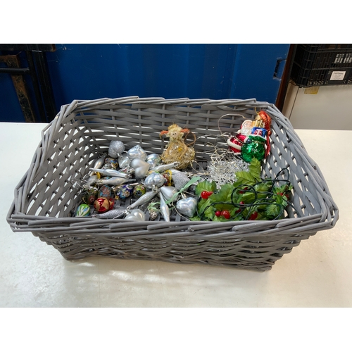 210 - Basket of Christmas Decorations