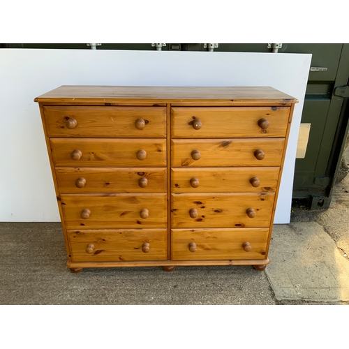 602 - Pine Ten Drawer Chest of Drawers