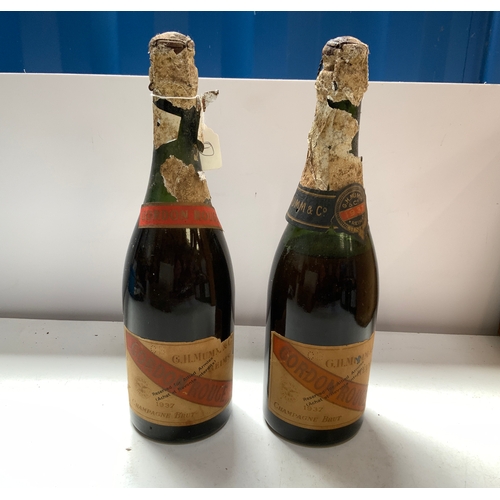 694 - 2x Bottles Sealed with Contents of 1937 Gordon Rouge Champagne Brute - Over Printed Label Reserved f... 