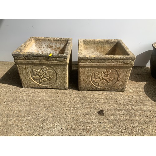 172 - Pair of Concrete Garden Planters