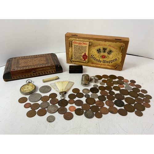 771 - Coins and Pocket Watch etc