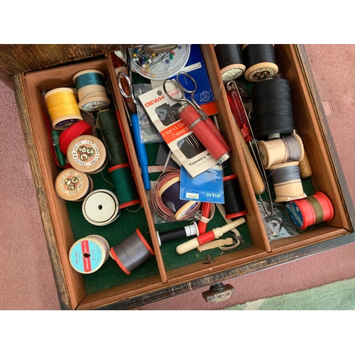 606 - Sewing Box and Contents