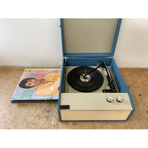 464 - Tellux Record Player and Selection of Records