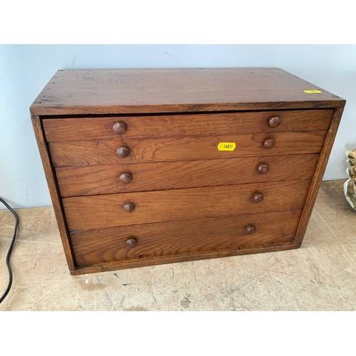 137 - Oak Specimen Cabinet - 40cm W x 20.5cm D x 27.5cm H