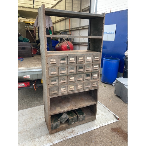 882 - Steel Shelves with Drawers