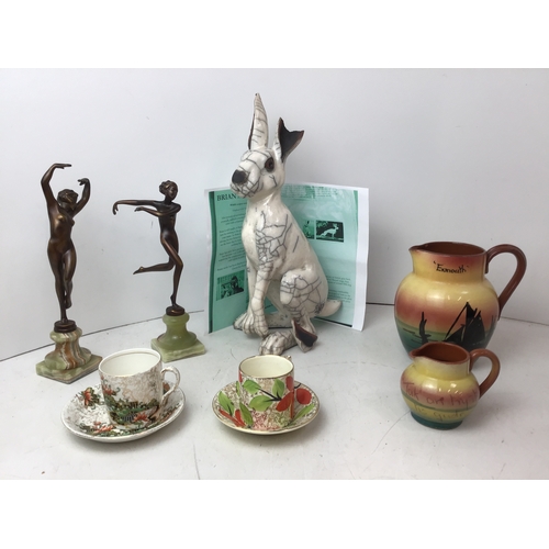 783 - Brian Andrew Raku Hare - Damaged Ear, Wade and Burslem Coffee Cans etc