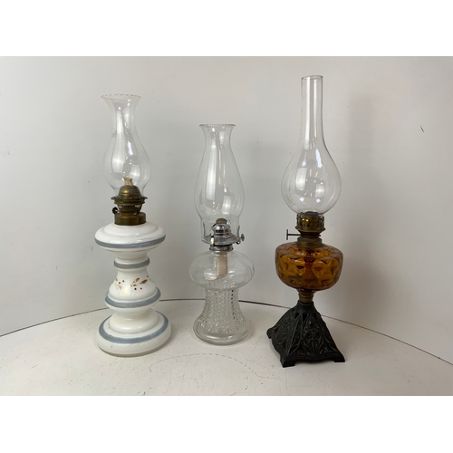 146 - 3x Oil Lamps