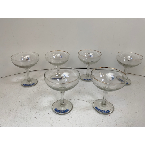 630 - 6x Vintage Babycham Glasses