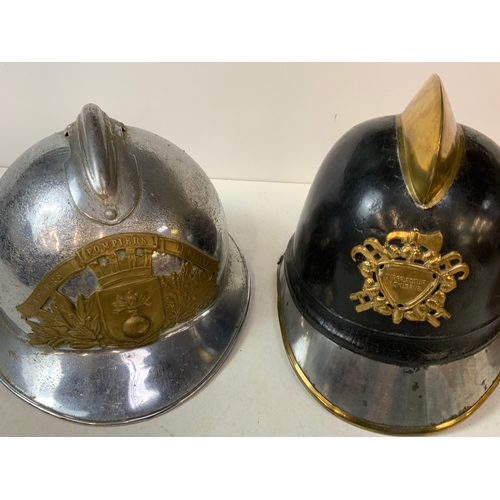 676 - 3x Vintage Fireman’s Helmets