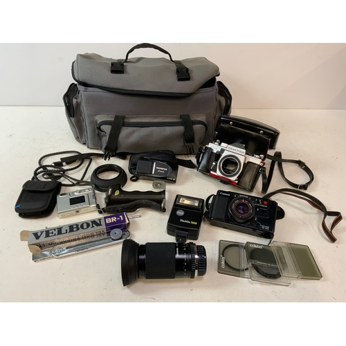 378 - Camera Bag and Contents - Cameras and Accessories