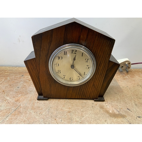 169 - Oak Mantel Clock