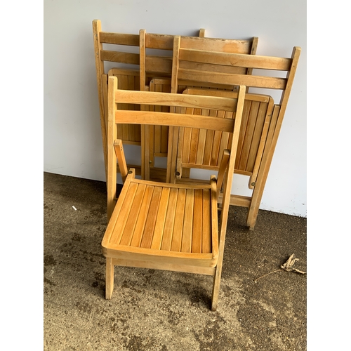 4x Folding Wooden Chairs