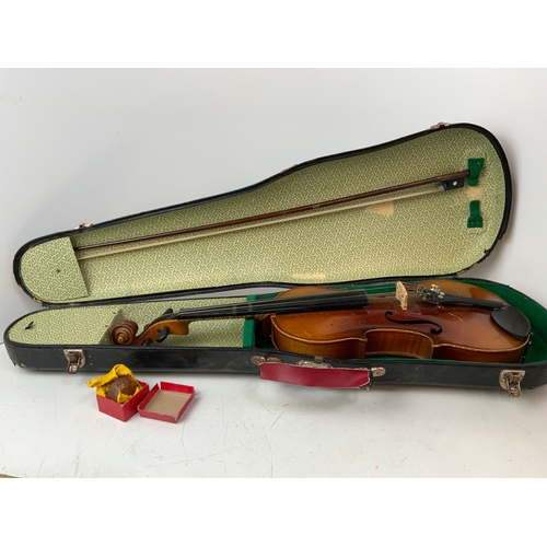 168A - Violin in Case with Bow withdrawn