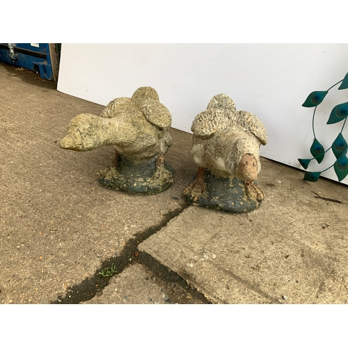 14 - Pair of Concrete Garden Birds