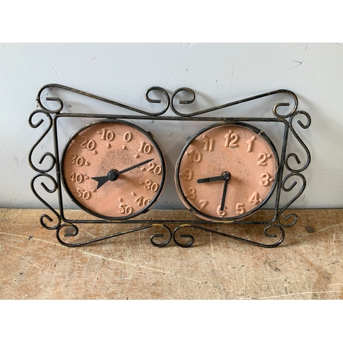 15 - Terracotta Garden Clock/Thermometer
