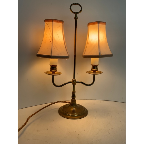 380 - Brass Double Table Lamp