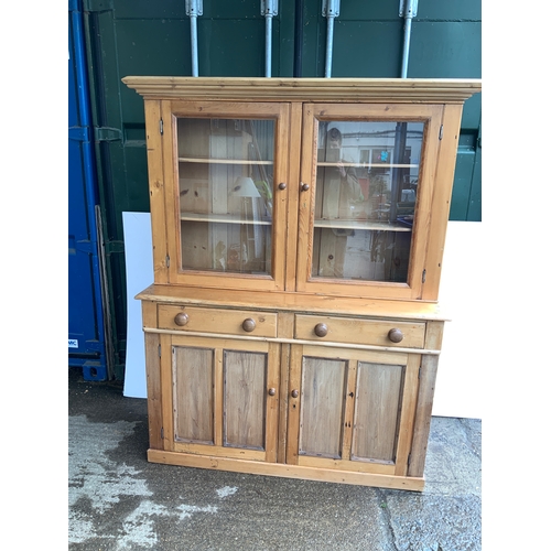 692 - Victorian Stripped Pine Dresser - 145cm Wide x 190cm High