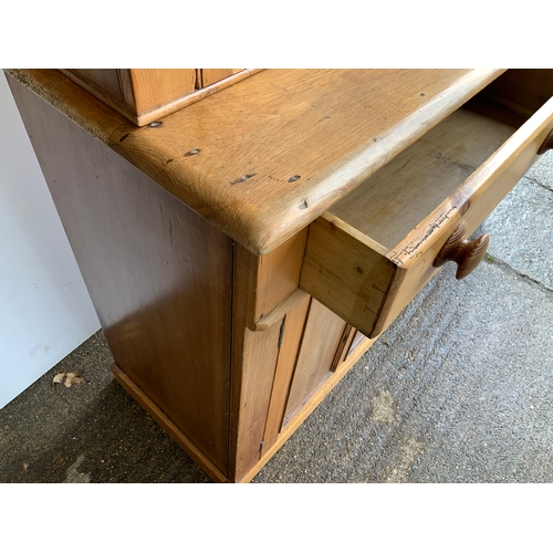 692 - Victorian Stripped Pine Dresser - 145cm Wide x 190cm High