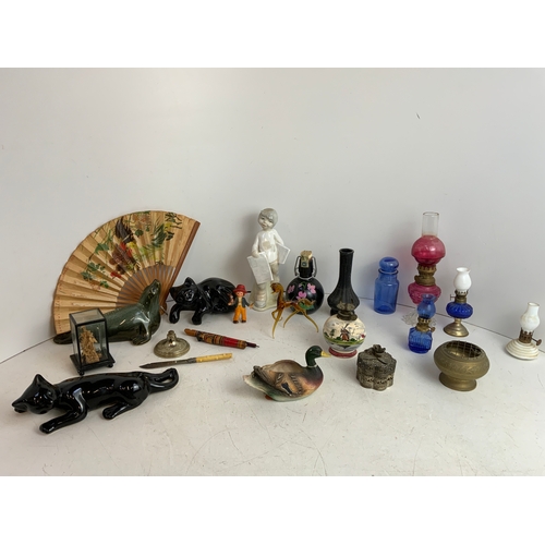 212 - Miniature Oil Lamps and Ornaments etc