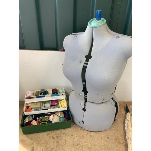 517 - Dressmakers Mannequin and Sewing Items