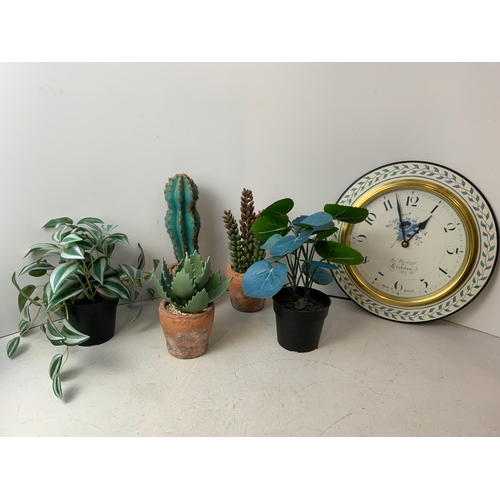 297 - Artificial Plants and Wall Clock