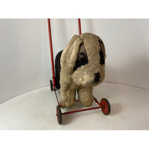 523 - Vintage Push-a-Long Dog Toy