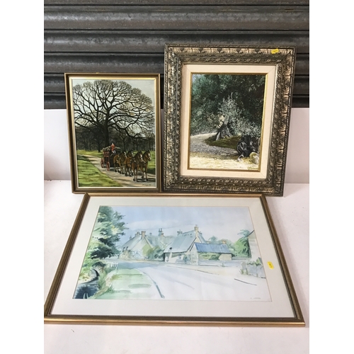 424 - 3x Framed Original Paintings