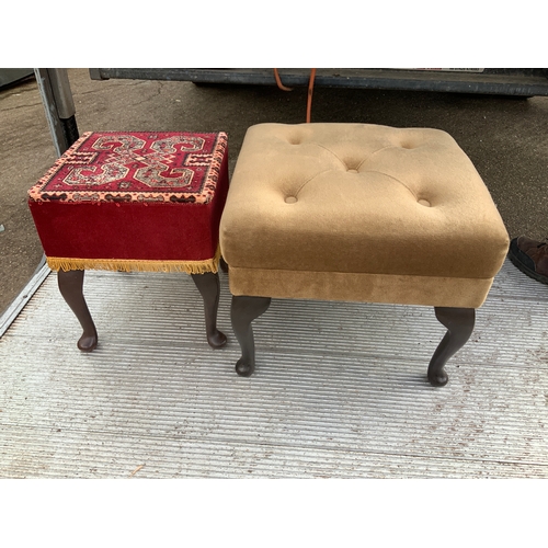 317 - 2x Upholstered Stools