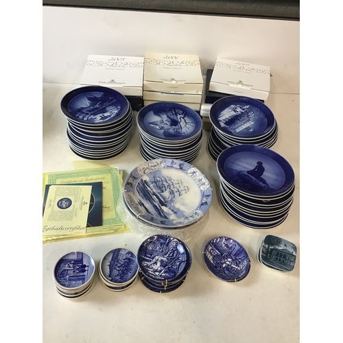 395 - Large Collection of Boxed and Loose Royal Copenhagen Collectors Plates