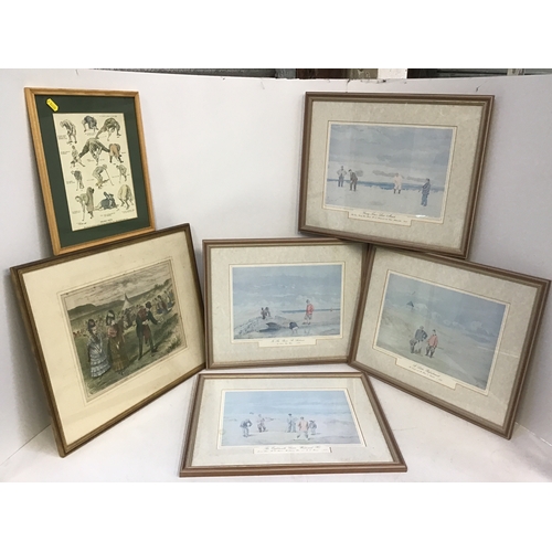 394 - Framed Golfing Prints