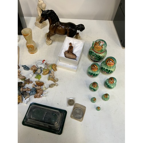 486 - Russian Doll, Whimsies, Crystal, Ceramics and Coins etc