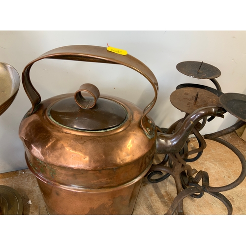 432 - Copper Kettle and Stick etc