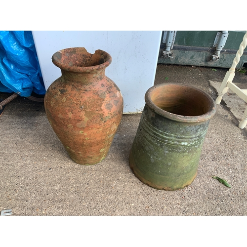 50 - Terracotta Chimney Pot and Olive Pot