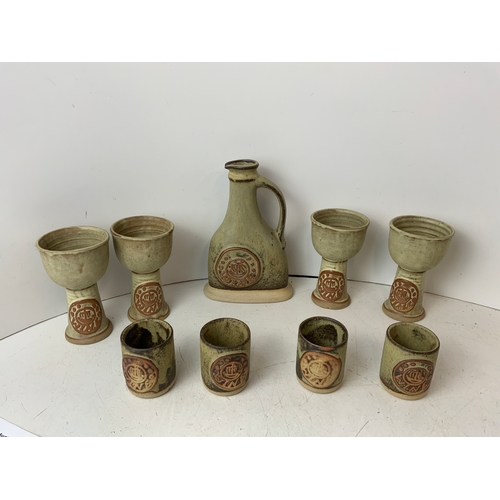 167 - Tremar Pottery Wine Set