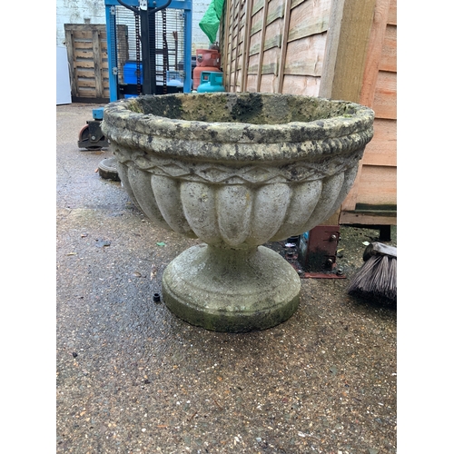 1 - Concrete Pedestal Garden Urn