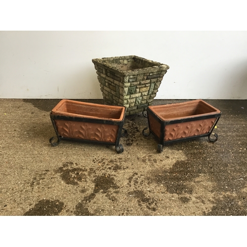 42 - Terracotta Planters on Stands and Other