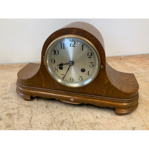 332 - Oak Napoleon Mantel Clock