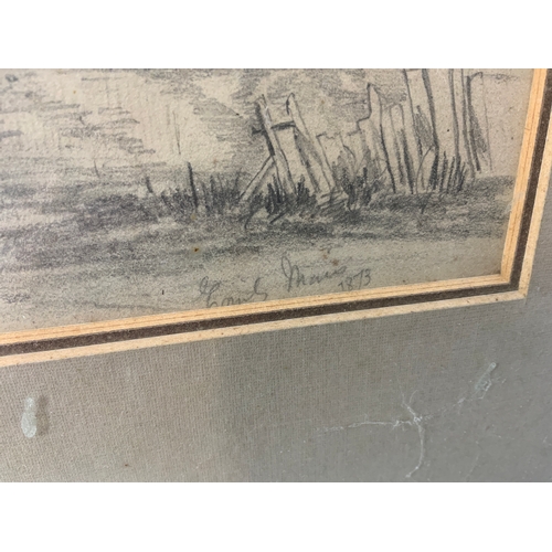 551 - Signed Framed Drawing 1873