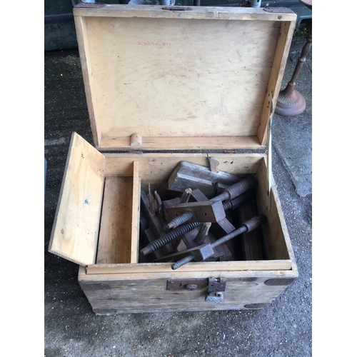 937 - Vintage Carpenters Tool Box and Contents -  Vintage Planes