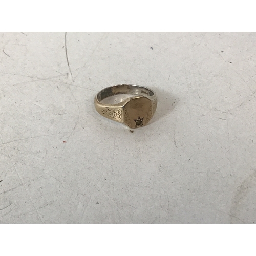 849 - 9ct Gold Plated Silver Signet Ring