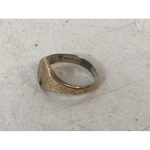 849 - 9ct Gold Plated Silver Signet Ring