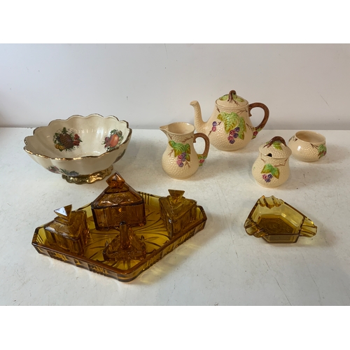 350 - Wade Tea Set and Glass Dressing Table Set etc