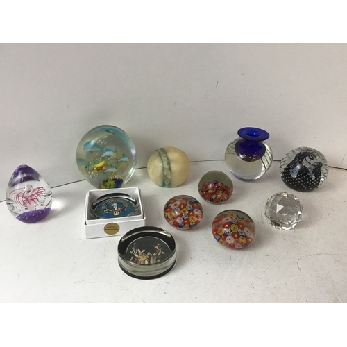 857 - Paperweights etc - One Marked Pete Bowles and Caithness