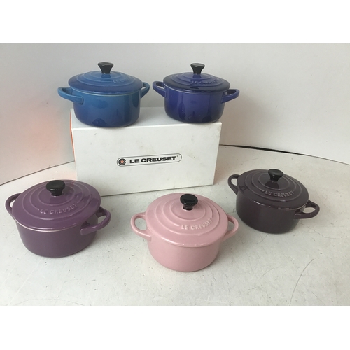 781 - 5x Le Creuset Mini Cocotte 8oz (Two Boxed)