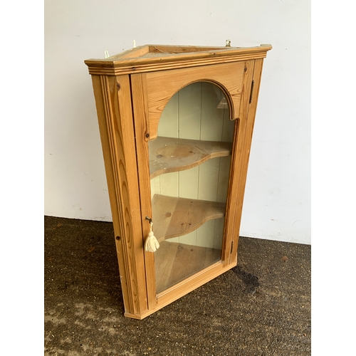 872 - Glazed Pine Corner Cabinet